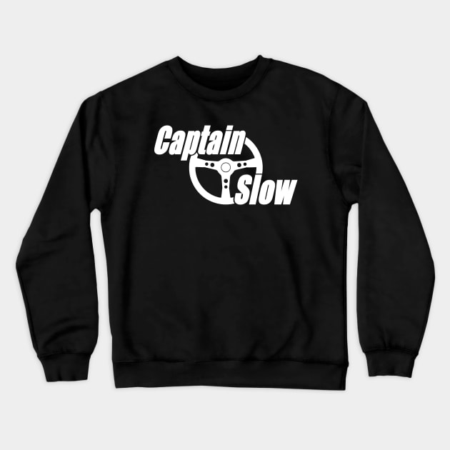 Captain Slow classic logo (white) Crewneck Sweatshirt by jaagdesign